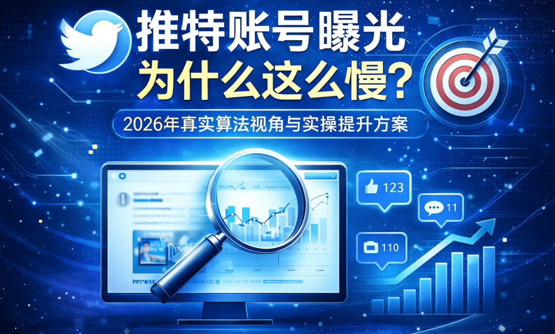 推特账号曝光为什么这么慢？2026年算法逻辑与实操提升方案